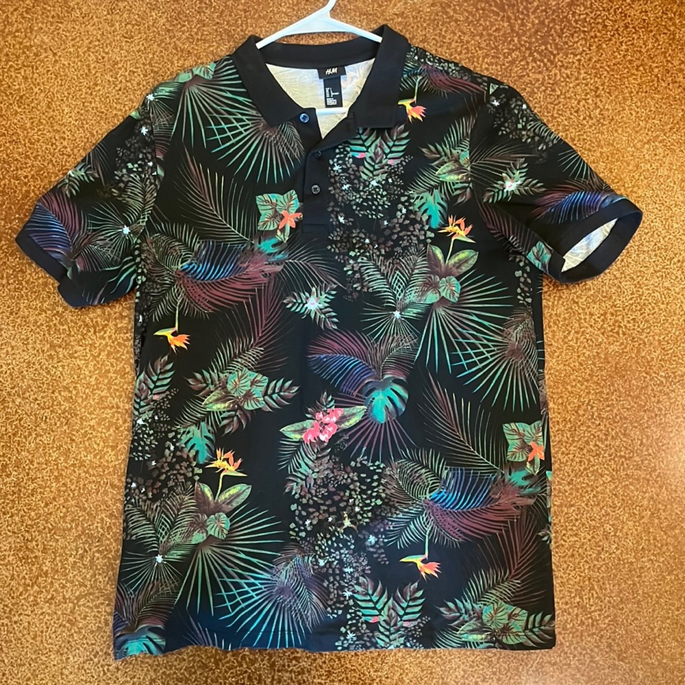 HM colorful tropical mens shirt